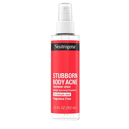 Neutrogena Stubborn Body Acne Spray With Salicylic Acid, Fragrance-Free Spray Acne Treatment to Clear & Help Prevent Acne, Ideal for Chest & Back Breakouts, 2% Salicylic Acid, 5.5 fl. oz