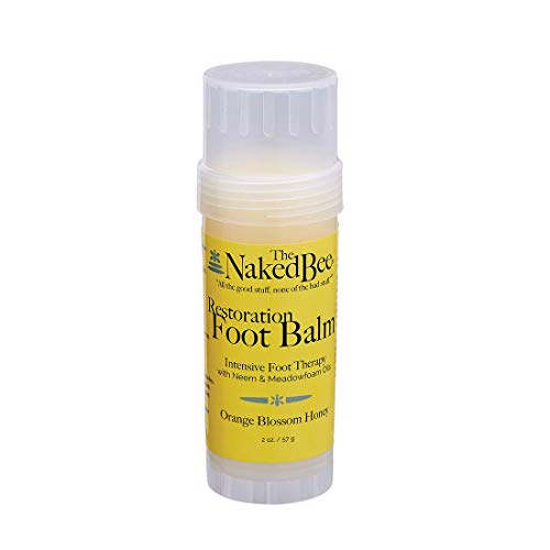 The Naked Bee Foot Balm for Restoration Heel (2 oz) Orange Blossom Honey Foot Balm - Intensive Repair & Cracked Heel Treatment - Deeply Moisturizing & Nourishing for Dry, Tired Feet