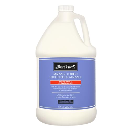 Bon Vital' Original Massage Lotion for a Versatile Massage Foundation to Relax Sore Muscles & Repair Dry Skin, Lightweight, Non-Greasy Formula to Moisturize and Repair Dry Skin, 1 Gal, Label may Vary