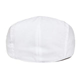 JANGOUL Men Ivy Cap Cotton Twill Newsboy Flat Cap (White, 7 5/8)