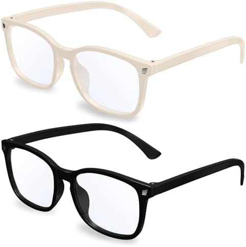 Blue Light Blocking Glasses - Fashion Square Fake Eyeglasses, Anti UV Ray Computer Gaming Glasses Blue Blockers for Women/Men
