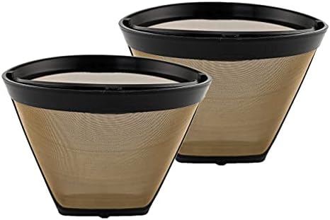 NRP Gold-tone #2 Cone Coffee Filter Replacement for 4-5cup Coffeemaker Cuisinart, Krups Amazonbasics & MORE | 2-pack