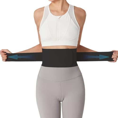 Ultra Thin Back Brace for Lower Back, Breathable Lightweight Back Brace for Women & Men, Adjustable Back Support Brace for Lower Back Pain Relief, Sciatica, Scoliosis, Herniated Disc (Black, Small)