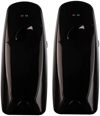 Automatic Air Freshener Spray Dispenser (2-Pack) Wall Mounted or Free Standing, Commercial and Home Use, Multiple Time Scent/Mist Release Settings for Room/Restroom Sprayer (Black)