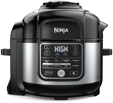 Ninja Foodi PRO 10-in-1 Pressure Cooker, 6.5-Quart, with Air Fry, TenderCrisp Technology, Slow Cook, Steam, Sous Vide, Ceramic-Coated Nonstick, PTFE/PFOA Free, Dishwasher Safe.