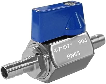 Beduan 1/4” Hose ID Barb Ball Valve 304 Stainless Steel Mini Shut Off Valve for Water Gas Fuel Drip Irrigation and Aquariums(Pack of 2)