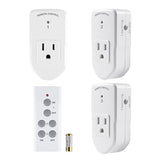 BN-LINK Wireless Remote Control Electrical Outlet Switch for Lights, Fans, Christmas Lights, Small Appliance, Long Range White (Learning Code, 3Rx-1Tx) 1200W/10A