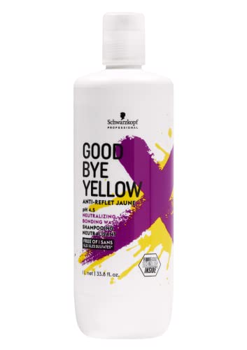 Goodbye Yellow Neutralizing Wash Shampoo – Color Balancing for Brassy and Yellow Tones – Cleansing Vegan Hair Care with Purple and Blue Pigments, 33.8oz