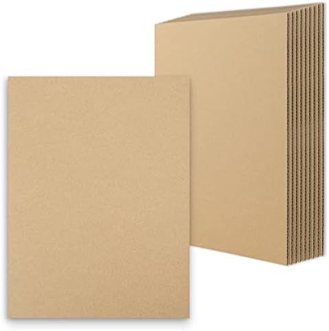 Golden State Art, 10 pack 9x12 Corrugated Cardboard Sheets Cardboard Inserts Flat Cardboard Layer Pads for Packing, Mailing or Art Crafts (1/8" Thick, Brown)