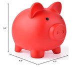 PJDRLLC Piggy Bank, Unbreakable Plastic Money Bank, Coin Bank for Girls and Boys, Medium Size Piggy Banks, Practical Gifts for Birthday, Easter, Christmas (Red)