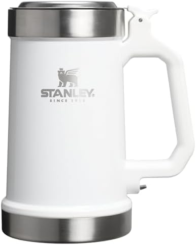 Stanley Classic Bottle Opener Beer Stein 24 oz | Flip Up Lid and Heavy Duty Handle with Built In Bottle Opener | Insulated Stainless Steel Beer Mug | BPA-Free | Stainless Steel Shale