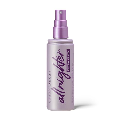 Urban Decay All Nighter Extra Glow Dewy Makeup Setting Spray for Face, Transfer-proof, Long-lasting 16 HR Wear, Hyaluronic Acid & Agave Extract, Radiant Finish, Oil-free, Paraben-free, Vegan - 4 fl oz