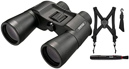 Pentax Jupiter 10x50 Binoculars Bundle with Binocular Harness and Lens Cleaning Pen (3 Items)
