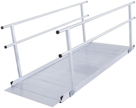 6' L Silver Spring Portable Wheelchair Ramp with Handrails, 850 lb. Capacity for Scooters, Walkers, Canes, Rollators - 6' L x 36" W