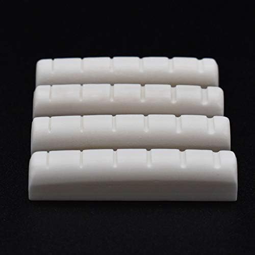Acoustic Guitar Nut, Fit for 43mm Neck Slot, Pure Complete Bone, Ivory Color, 4 Pack
