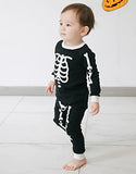 VAENAIT BABY Infant Kids Toddler Boys Girls Halloween Novelty Pajama Set Skeleton White XS