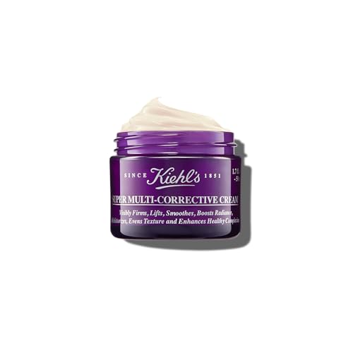 Kiehl's Super Multi-Corrective Cream, Anti-Aging Wrinkle Reducing Face and Neck Cream, Evens Skin Tone, Smooths Skin Texture, Fast-Absorbing and Lightweight, For All Skin Types, Paraben-free