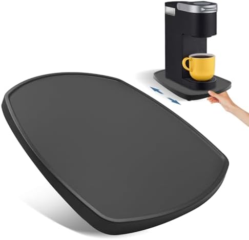 Appliances Slider Tray for Coffee Maker & Coffee Pot, Kitchen Small Appliances Sliding Mat Countertop Organizer, Coffee Bar Accessories Storage Sliding Board for Keurig, Ninja, Toaster(11.4''×13.3'')