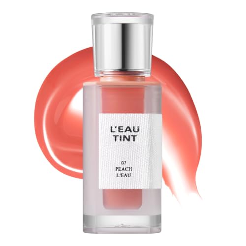BBIA L’EAU Tint – Glossy & Glow Lip Stain, Watery Lip Tint, Non-Sticky, High Shine Finish, Long-lasting, Moisturizing, Lightweight, Natural, Daily Use, Vegan, Korean Lip Makeup (07 PEACH L'EAU)