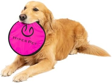 Hyper Pet Flippy Flopper Dog Frisbee Interactive Dog Toys [Flying Disc Fetch Toy Floats in Water & Safe on Teeth] (Colors Will Vary), Multicolor, 9"