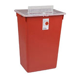 Sharps-A-Gator Covidien Multi-Purpose Sharps 10 Gallon Red Base Vertical Entry Lid, Qty: 1