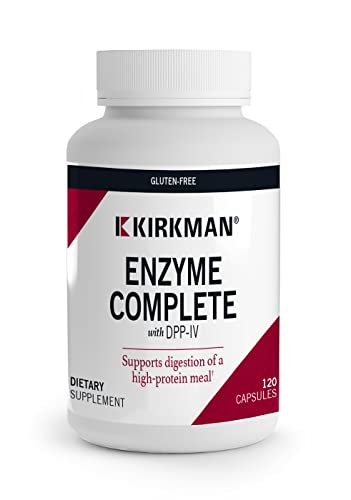 Kirkman - Enzyme Complete/DPP-IV - 120 Capsules - Potent Digestive Aid - Broad Spectrum Digestive Enzyme - Hypoallergenic