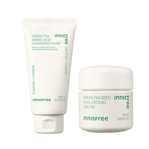 innisfree Green Tea Amino Acid Cleansing Foam, Sulfate Free, Hydrating Korean Face Wash with Gentle Foam