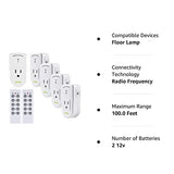 BN-LINK Wireless Remote Control Electrical Outlet Switch for Lights, Fans, Christmas Lights, Small Appliance, Long Range White (Learning Code, 5Rx-2Tx) 1200W/10A