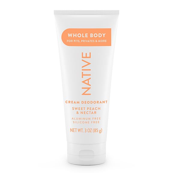Native Whole Body Deodorant Cream Contains Naturally Derived Ingredients, Deodorant for Women & Men | 72 Hour Odor Protection, Aluminum Free with Coconut Oil and Shea Butter | Sweet Peach & Nectar
