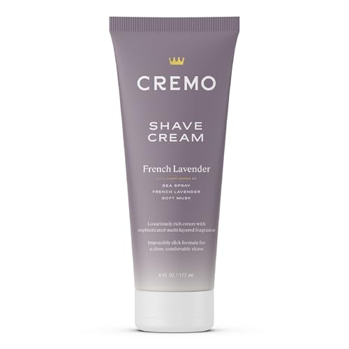 Cremo French Lavender Moisturizing Shave Cream, Astonishingly Superior Ultra-Slick Shaving Cream for Women Fights Nicks, Cuts and Razor Burn, 6 Fl Oz