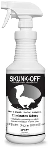 Skunk Off Odor eliminator pet spray 32oz - Safe for head & face - Ready to use skunk odor remover. Non-enzymatic formula safe for pets & people.