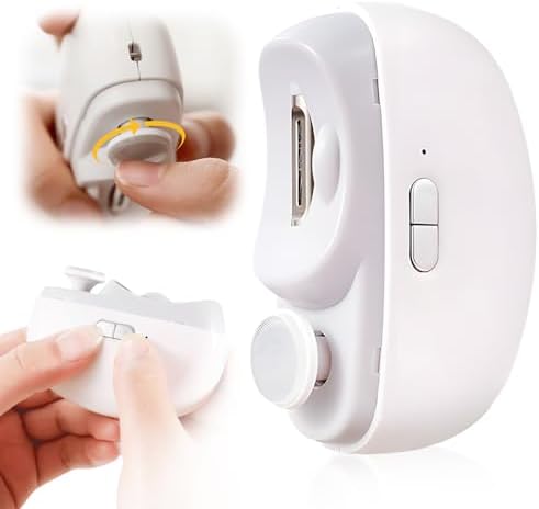 Electric Nail Clippers for Seniors, 2025 Upgrade 3 in 1 Automatic Electric Nail Clipper with Polishing, Baby Nail Trimmer Electric Electric Nail Clipper for Adults Seniors (White)
