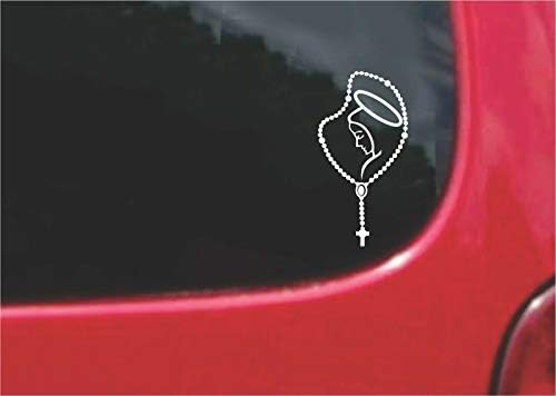 Set 2 (PCS) Virgin Mary Rosary Sticker Decals (4"X8")