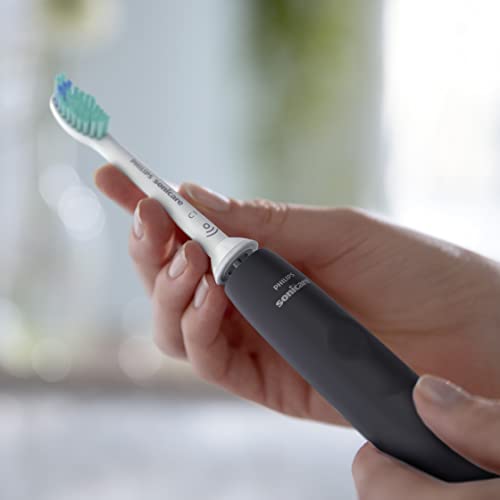 PHILIPS Sonicare 3100 Series Sonic Electric Toothbrush with BrushSync Replacement Reminder (Model HX3671/14), Black