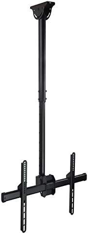 Mount-It Ceiling TV Mount Bracket, Fits 40 42 47 50 55 60 70 Inch Flat Panel Televisions, Adjustable Height Telescoping Tilt and Swivel, Mount on Vaulted Ceilings Up To VESA 600x400 (MI-509L), Black