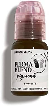 Perma Blend - Brunette Tattoo Ink - Microblading Supplies for Eyebrow Tattoo or Eyeliner Permanent Makeup - Professional Tattoo Ink in Brunette - High Opacity - Vegan (0.5 oz)