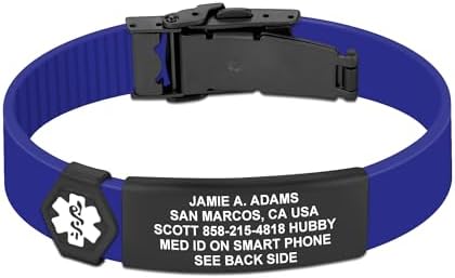 Divoti Custom Engraved Medical Alert ID Bracelet – Dual-Sided Laser Etching, Silicone Wristband, Stainless Steel Security Clasp – Adjustable & Trim-to-Fit – Emergency Medical Info Band for Men & Women