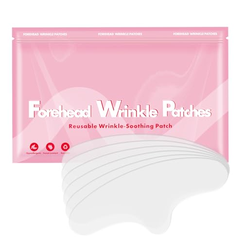 6 Pcs Forehead Wrinkles Patches Reusable, Anti Wrinkle Patch for Fine Lines, Silicone Face Tape for Wrinkle Reducer, Hypoallergenic Wrinkle Remover Mask, Facial Kit for Women Beauty Skincare