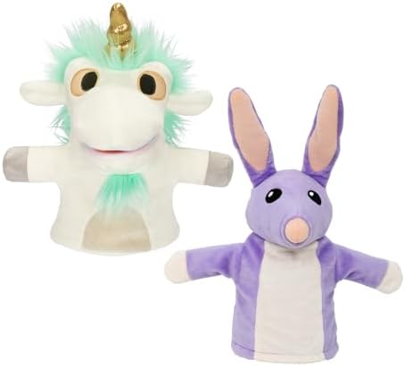 Bob Bilby and Unicorse Plush Puppets Exclusive 2 Pack | Bob Bilby and Unicorse are The Perfect Size to Fit onto Toddler's Hands | Made with Deluxe Fabrics and Featuring Embroidered Details