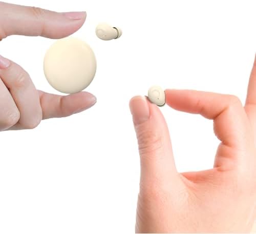 Small Mini Invisible Earbuds Wireless Bluetooth for Small Ears Low Profile Tiny Discreet Hidden Sleeping Earbuds for Work Sleep Ear Buds Invisible Headphones Buds Skin Tone