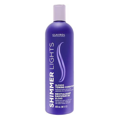 Clairol Professional Shimmer Lights Purple Shampoo & Conditioner | Neutralizes Brass & Yellow Tones | For Blonde, Silver, Gray & Highlighted Hair