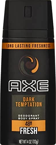 AXE Dark Temptation Body Spray Deodorant for Men, 4 Oz, Pack of 6