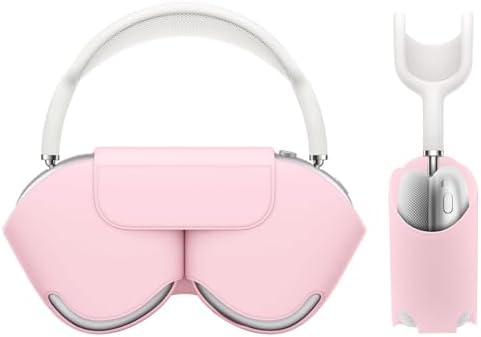 SY-K Smart Case for Airpods Max, Sleep Mode Compatible, Anti-Scratch and Dust, Portable Travel Case, Headphone Case (Pink)