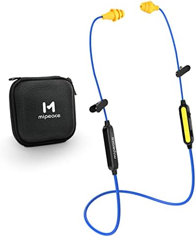 MIPEACE Bluetooth Work Earplugs Headphone,Wireless in-Ear Noise Isolating Earbuds,29dB Noise Reduction Headphone with Control,19+ Hours Battery for Lawn Mowing Safety Industrial Construction(Black)