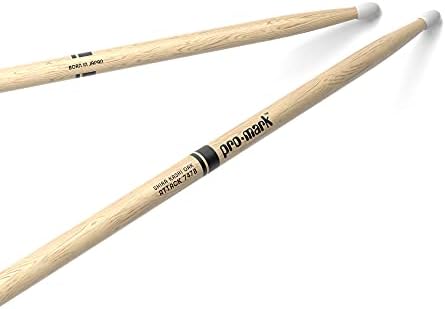 ProMark Drum Sticks - Classic Attack 747B Shira Kashi Oak Drumsticks, Oval Nylon Tip, One Pair