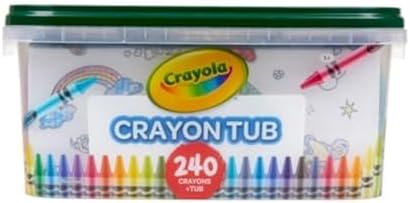 Crayola Crayon Tub (240ct), Bulk Crayon Set, Kids Coloring & Art Supplies, Crayons for Kids, Gifts for Boys & Girls, Ages 3 + [Amazon Exclusive]
