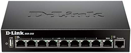 D-Link VPN Router, 8 Port Gigabit with Dynamic Web Content Filtering (DSR-250)