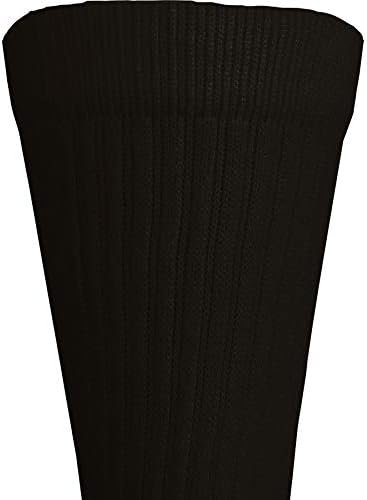 Truform Compression Socks, 15-20 mmHg, Men's Crew Length Mid-Calf Cushion Foot Socks, Black, X-Large