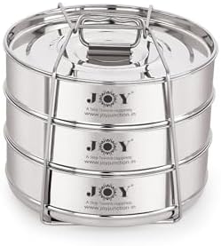 Stackable Stainless Steel Insert Pans - 3 Tiers - Instant Pot Accessories - 6QT & Above - Pressure Cooker Steamer Pan