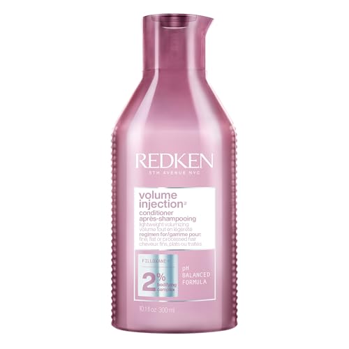 Redken Volume Injection Conditioner | Lightweight Volume Conditioner For Fine Hair | Detangles and Adds Volume & Body to Flat Hair | Paraben Free